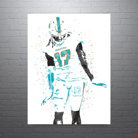 Jaylen Waddle Miami Dolphins Football Art Poster