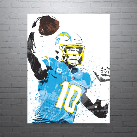 Justin Herbert Los Angeles Chargers Football Art Poster