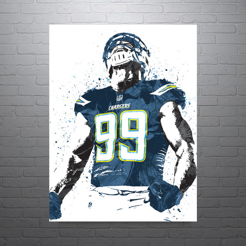 Joey Bosa Los Angeles Chargers Football Art Poster
