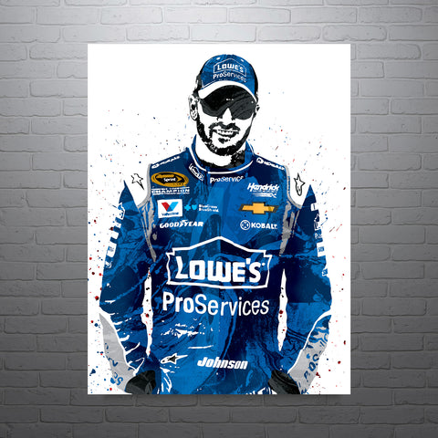 Jimmie Johnson Blue NASCAR Art Poster