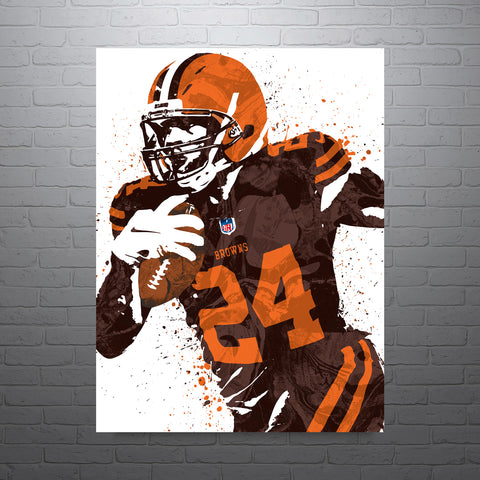 Nick Chubb Cleveland Browns Football Art Poster