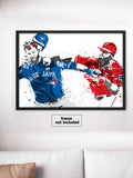 Rougned Odor Fight Texas Rangers Baseball Art Poster