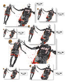 Dwayne Wade and LeBron James Miami Heat Basketball Art Poster