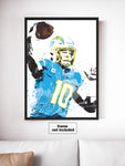 Justin Herbert Los Angeles Chargers Football Art Poster