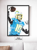 Justin Herbert Los Angeles Chargers Football Art Poster