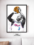 Dwayne Wade Heat Vice Miami Heat Basketball Art Poster