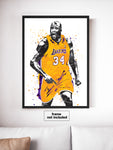 Shaquille O'Neal Los Angeles Lakers Basketball Art Poster