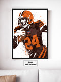 Nick Chubb Cleveland Browns Football Art Poster