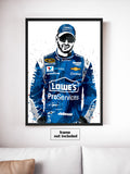 Jimmie Johnson Blue NASCAR Art Poster