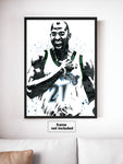 Kevin Garnett Minnesota Timberwolves Basketball Art Poster