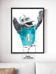 TD Mascot Miami Dolphins Football Art Poster