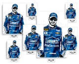 Jimmie Johnson Blue NASCAR Art Poster