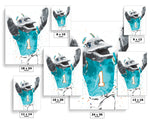 TD Mascot Miami Dolphins Football Art Poster