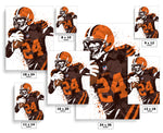 Nick Chubb Cleveland Browns Football Art Poster