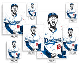 Yoshinobu Yamamoto Los Angeles Dodgers Baseball Art Poster