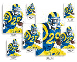 Eric Dickerson Los Angeles Rams Football Art Poster