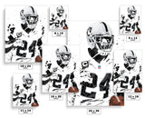 Charles Woodson White Jersey Las Vegas Raiders Football Art Poster