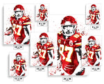 Travis Kelce Kansas City Chiefs Football Art Poster