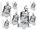 Manu Ginobili San Antonio Spurs Basketball Art Poster