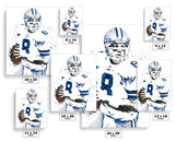 Troy Aikman Dallas Cowboys Football Art Poster