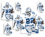 Emmitt Smith Dallas Cowboys Football Art Poster