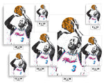 Dwayne Wade Heat Vice Miami Heat Basketball Art Poster