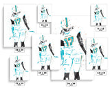 Jaylen Waddle Miami Dolphins Football Art Poster