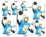 Justin Herbert Los Angeles Chargers Football Art Poster