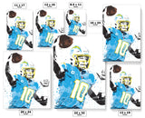 Justin Herbert Los Angeles Chargers Football Art Poster