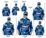 Jimmie Johnson Blue NASCAR Art Poster