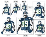 Joey Bosa Los Angeles Chargers Football Art Poster