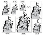 Manu Ginobili San Antonio Spurs Basketball Art Poster