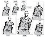 Manu Ginobili San Antonio Spurs Basketball Art Poster
