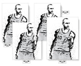Manu Ginobili San Antonio Spurs Basketball Art Poster