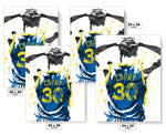 Stephen Curry 30 Jersey Golden State Warriors Basketball Art Poster