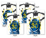 Stephen Curry 30 Jersey Golden State Warriors Basketball Art Poster