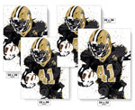 Alvin Kamara New Orleans Saints Football Art Poster